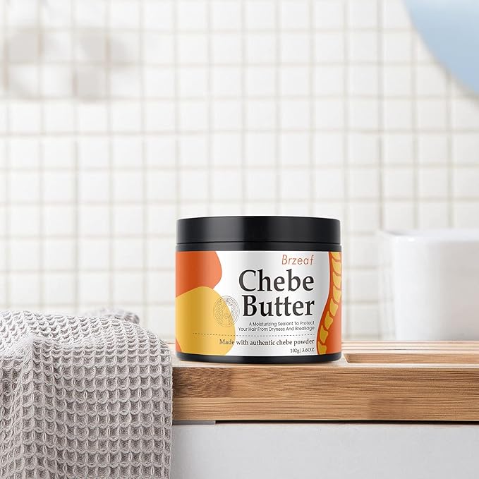 Brzeaf Vegan Chebe Butter for Hair Growth With Rosemary Oil 3.6 Oz [All-Natural Ingredients, Moisturizing, Thickening, for All Hair Types, Deep Conditioning]