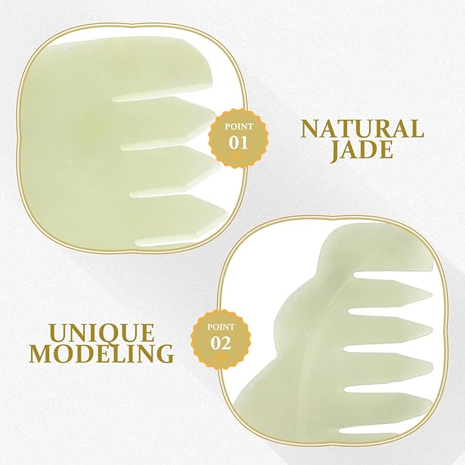 Healifty Massage Comb 2Pcs - Guasha Scalp Comb, Handheld Gua Sha Scraping Massage Tool for Head Caring (Green)