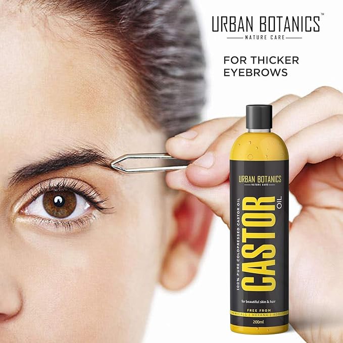 UrbanBotanics® Pure Cold Pressed Castor Oil for Hair and Skin, 200ml