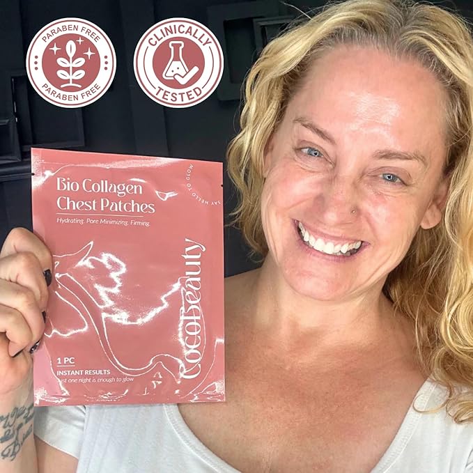 Bio-Collagen Chest Wrinkle Pads – Anti Wrinkle Patches for Décolleté – Overnight Wrinkle Patches for Smooth & Firm Skin (16 units)