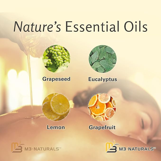 Anti Cellulite Massage Oil – Firming Body Oil with Collagen & Stem Cell | Skin Tightening, Anti-Aging & Cellulite Remover for Legs | with Natural Oils & Refreshing Aroma – 8 Fl Oz by M3 Naturals