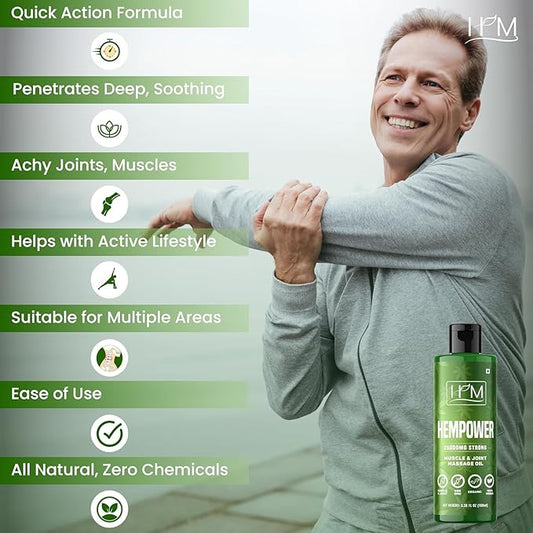 Hempower - Massage Oil for Muscle & Joint Pain - 25000 MG | Ultra-Strength Formula | Soothes Discomfort, Supports Active Lifestyle, Quick-Acting Relief | (3.38FL Oz) (100 ML)