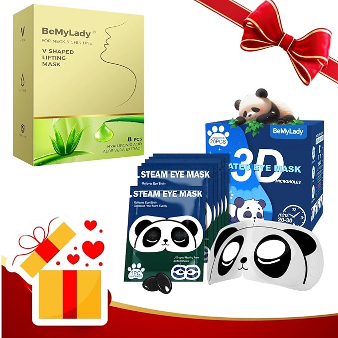 2024 New V-Shaped Lifting Chin & Neck Mask and Steam Eye Mask for Dry Eyes