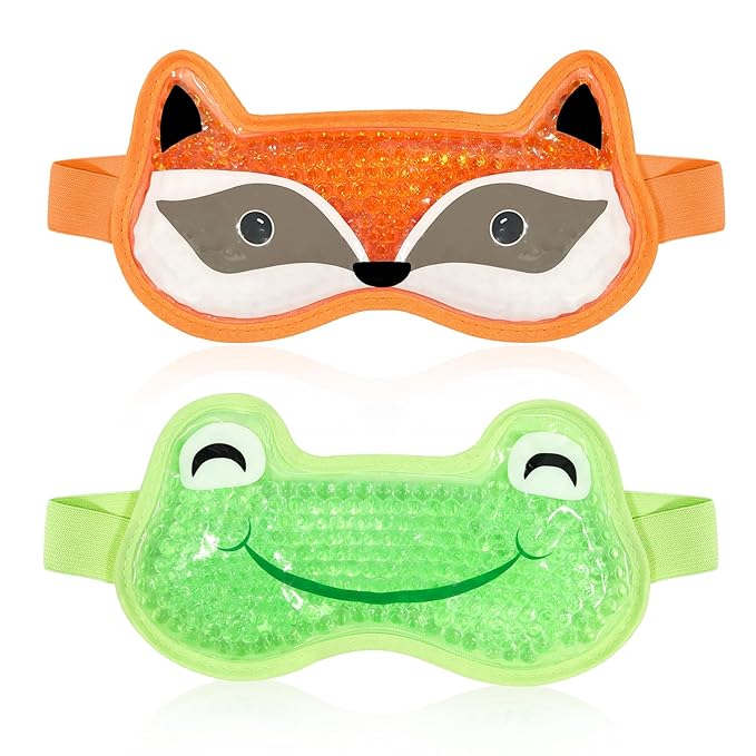 Bundle of CONBELLA Cold Face Eye Masks Ice Face Mask Hot Cold Compress and 2PCS Adorable Cooling Eye Mask Gel Eye Mask