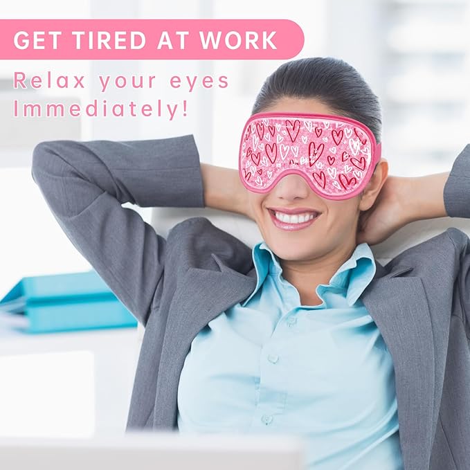 Cooling Eye Mask Cold Eye Compress Mask for Puffy Eyes, Reusable Eye Ice Pack Gel Ice Eye Mask for Tired Eyes, Eyes Surgery, Migraines, Stress Relief, Itchy Eyes, Skin Care, Eye Spa 2PCS