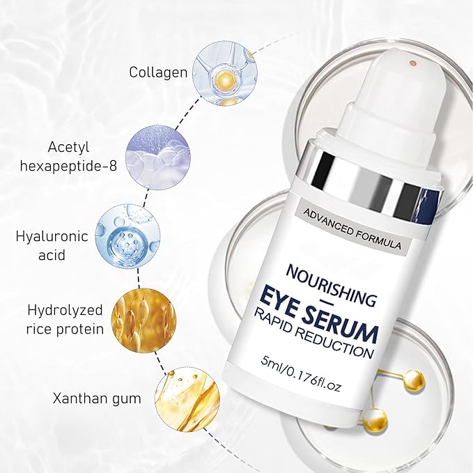 Rapid Reduction Eye Serum, Advanced Formula Instant Eye Serum, Anti Aging Serum Visibly Reduces Under-eye Bags, Nourishing Eye Serum, Suitable For All Skin Type (2Pcs)
