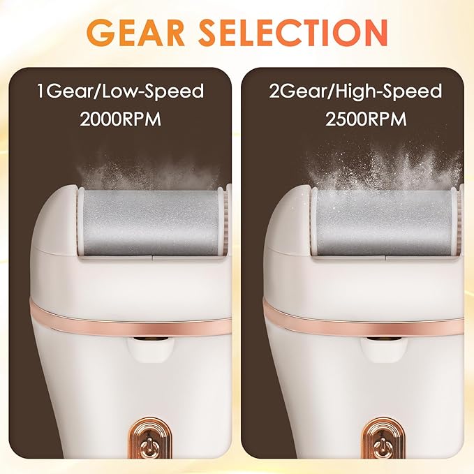 Electric Callus Remover for Feet, 17-in-1 Professional Pedicure Kit, Foot Scrubber Electric Foot File for Hard Cracked Dry Dead Skin, 3 Rollers, 2 Speed, Battery Display