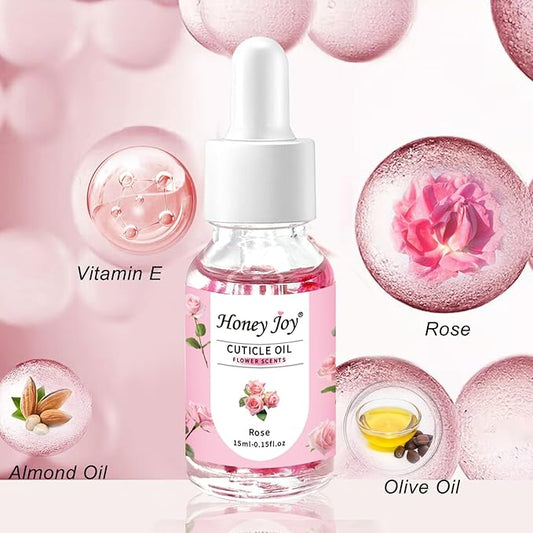 Honey Joy Cuticle Oil for Nails – Nail Oil Cuticle for Nail Care, Cuticle Nail Oil for Growth and Strength, Cuticle Oil for Nails, 0.5 fl. oz (Rose)