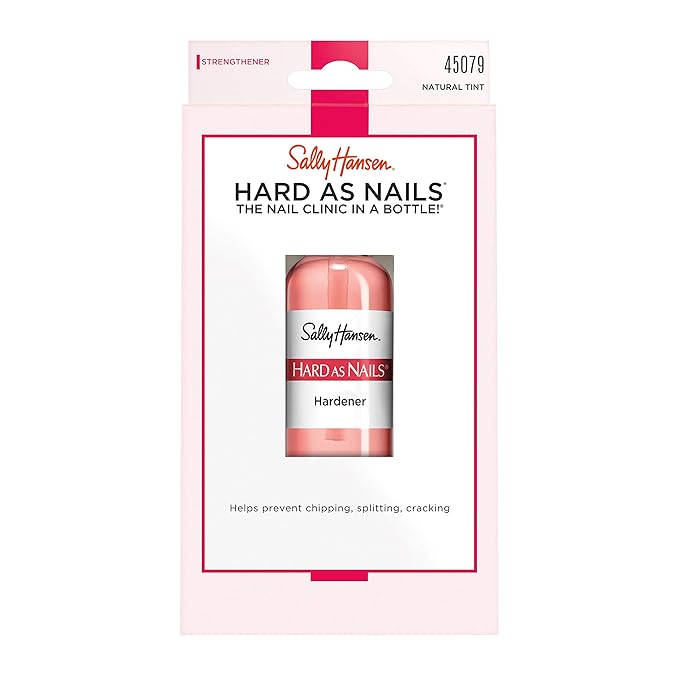 Sally Hansen Hard As Nails® Natural Tint, Nail Strengthener, 0.45 Fluid Ounces,Nail Hardener, Nail Polish, Nail Strengthening Polish, Color Nail Polish, Rosy Tint, Base Coat (Pack of 2)