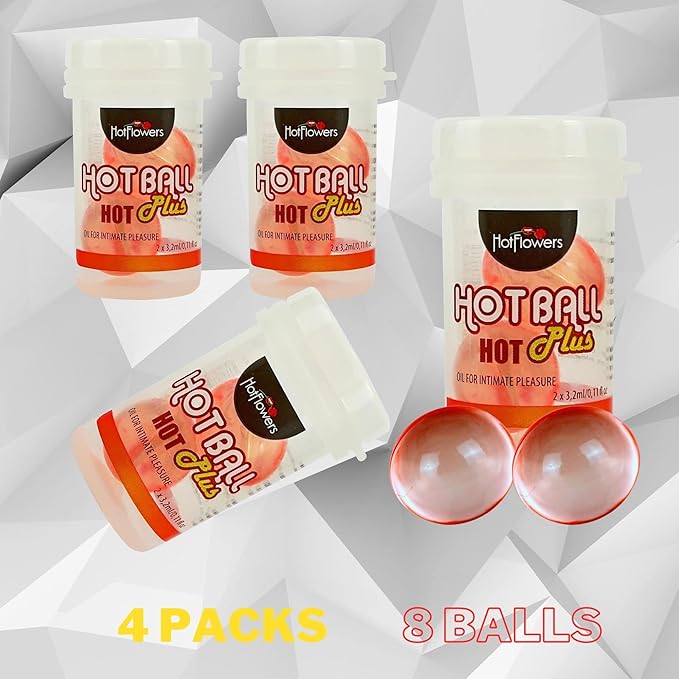 Hot Ball Set - Hot - Warm The Skin - Hot Flowers - Brazilian Balls for Womens and Mens (Pack w 4)