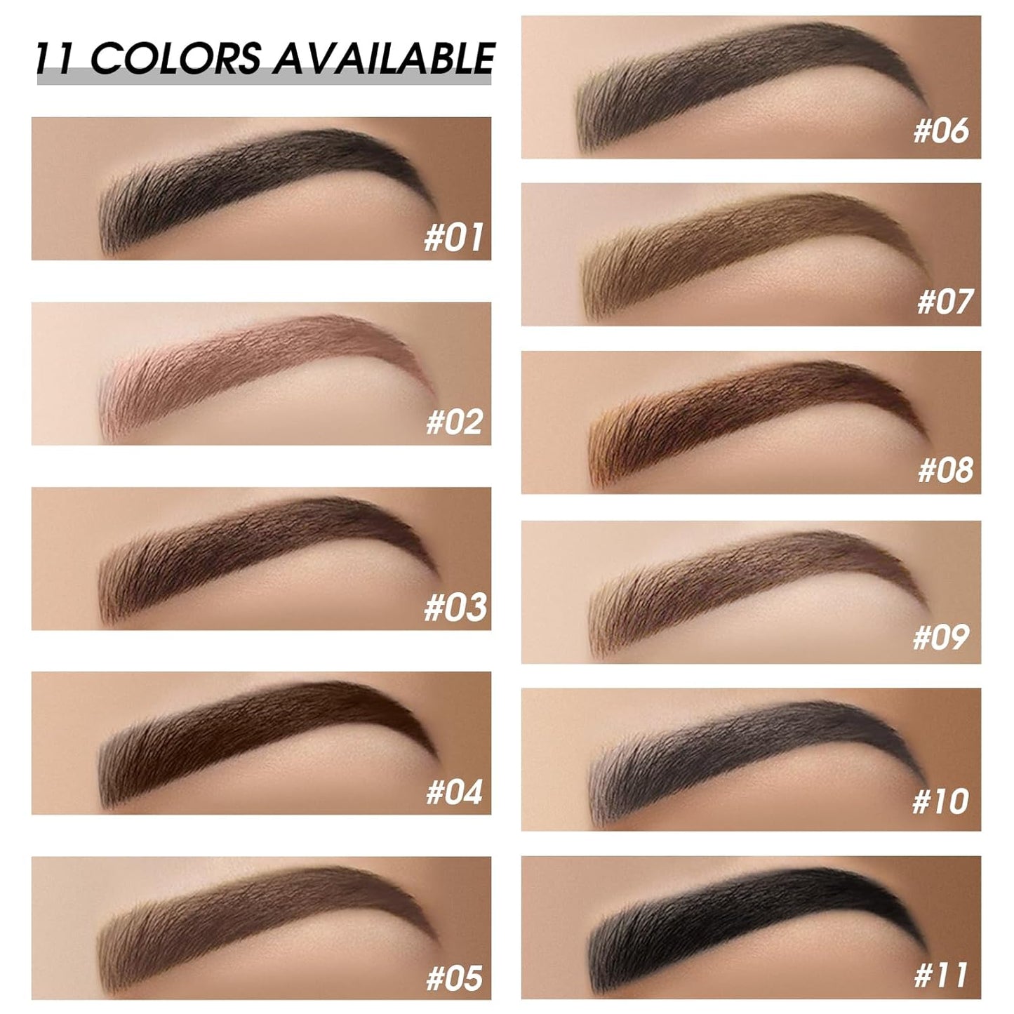 Eyebrow Pomade Kit with Dual-ended Eyebrow Brush, Water and Stain Resistant High Pigment Pomade, Corrects Brow Imperfections for Natural Long-lasting Brow Makeup (11# Black)