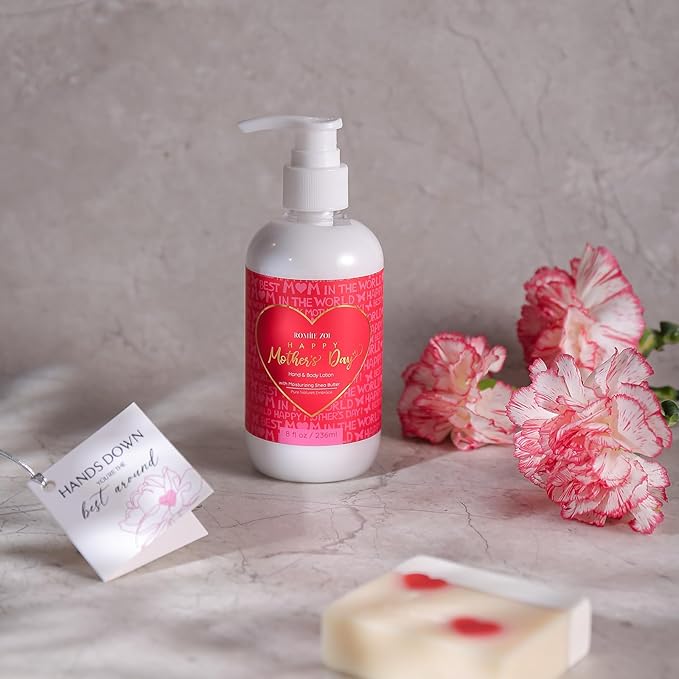 Hand & Body Lotion for Mother's Day Gift Basket- Red Heart - Infused with Rose Scented Aroma - 236 ML /8 FL OZ
