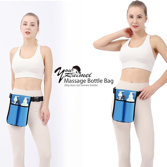 Massage Bottle Bag Massage Therapist Holster Massage Lotion Holster Massage Oil Holster（YR-2KD-Blue）
