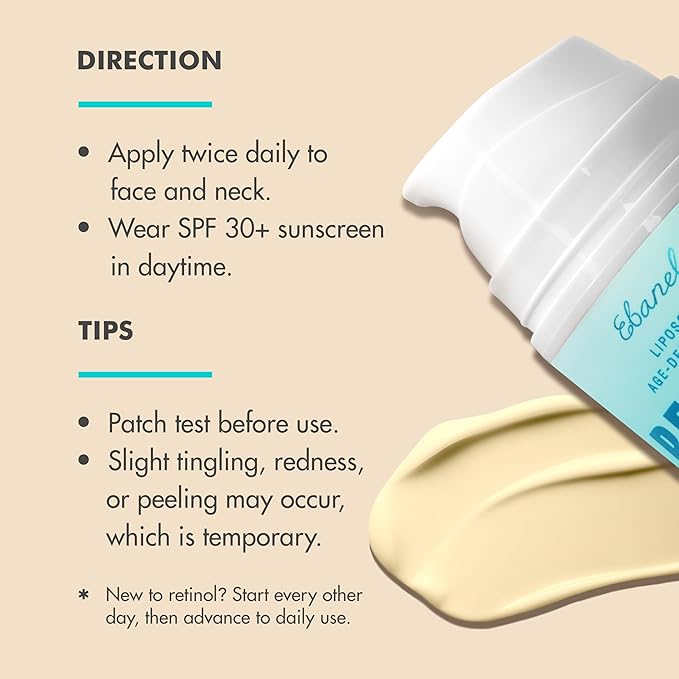 Ebanel Retinol Cream for Face with Collagen, Peptides, Ceramides, Moisturizer with Hyaluronic Acid, Vitamin C & B5, Firming Anti Aging Face Cream for Wrinkles, Fine Lines, Dark Spots, Day and Night