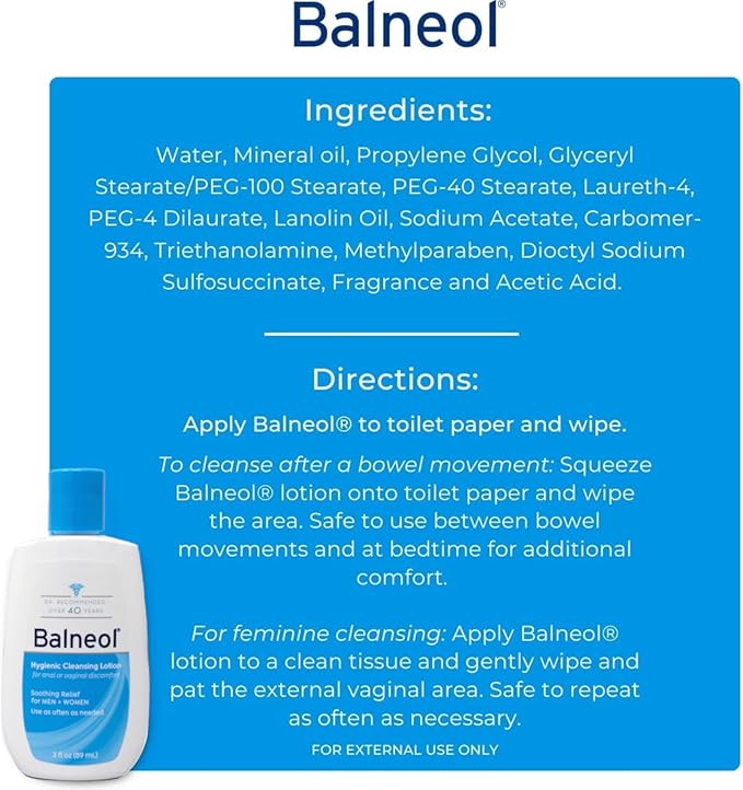 Balneol Hygienic Cleansing Lotion, 3.0 Oz - Buy Packs and Save (Pack of 4)