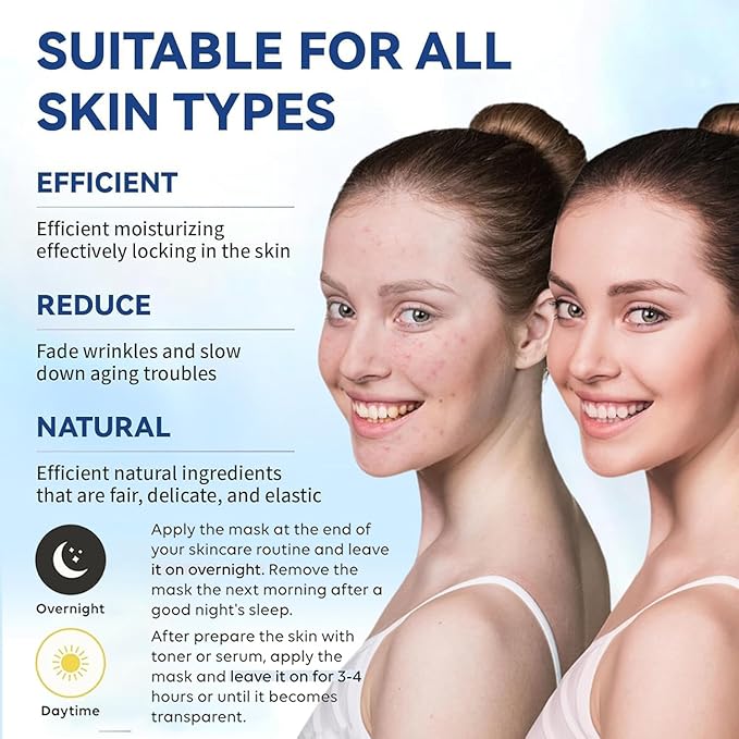 Deep Collagen Overnight Mask,Collagen Face Mask,Bio-Collagen Real Deep Mask,Korean Collagen Films Facial Hydrogel Mask,Deep Collagen Anti Wrinkle Firming Lifting Mask for Face(4pcs/1 Box)