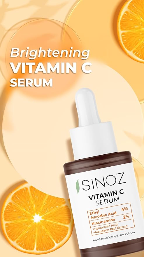 Vitamin C Brightening Face Serum | With Hyaluronic Acid & Vitamin C%4 + Niacinamide%2 | Evens Skin Tone, Fades Dark Spots & Fine Lines | Lightweight & Fast Absorbing | 30 ml