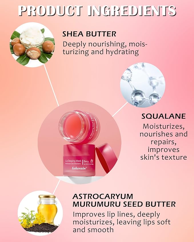 Sleeping Lip Mask, Overnight Hydrating & Prevention Dry and Cracked Lips Scrubs Exfoliator Moisturizer, Ultra-Nourishing Lip Sleeping Mask with Wand, Lip Care Therapy Treatment for Women-03#Grapefruit