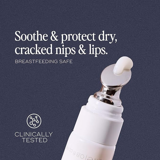 Nursing Balm for Cracked Nipples & Dry Lips, Fragrance-Free & Vegan | Safe for Breastfeeding & Baby | Soothing Shea Butter & Vitamin E | Natural Postpartum Moisturizer & Lip Care, 25ml