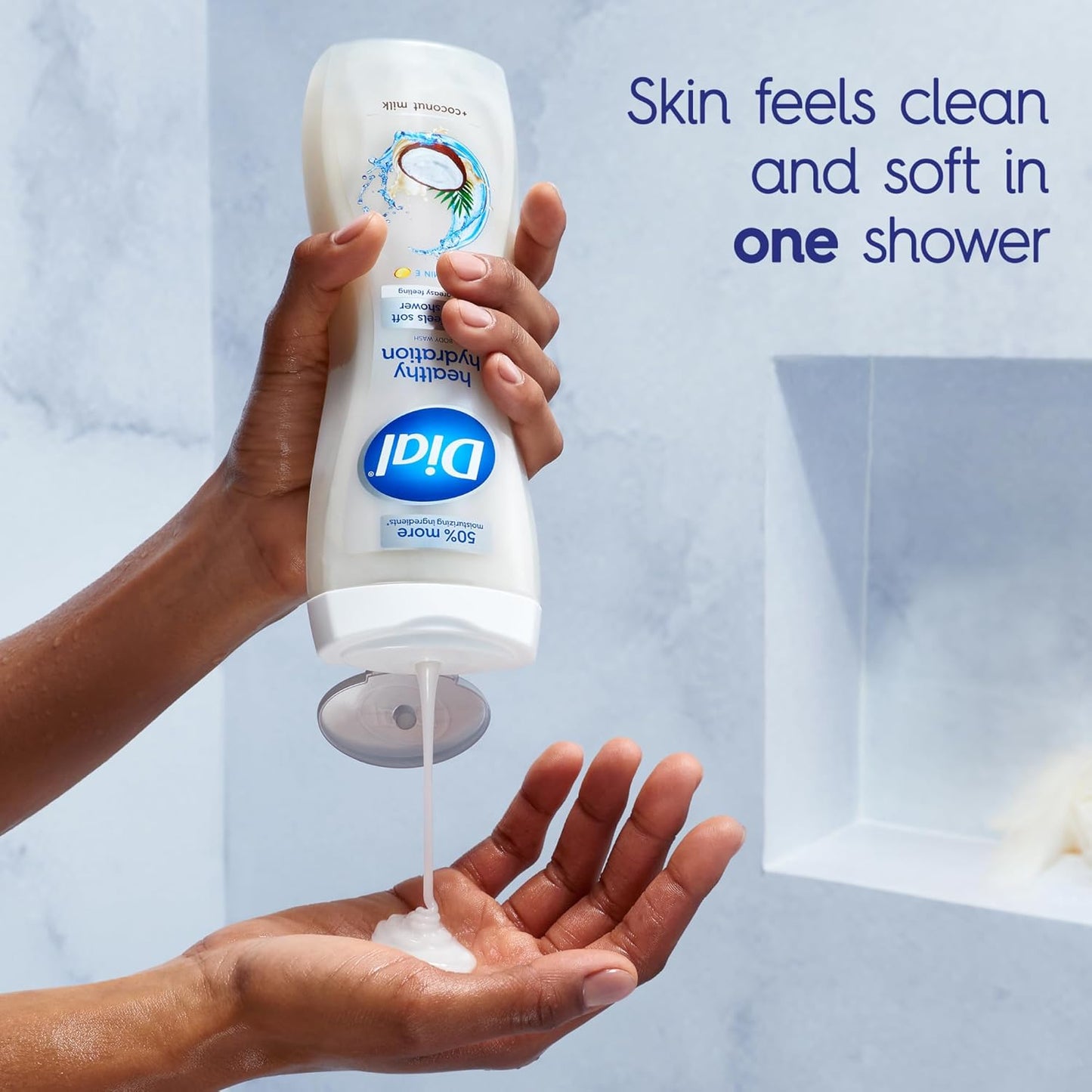 Dial Body Wash, Healthy Hydration, Coconut Milk plus Vitamin E, 16 fl oz (Pack of 4)