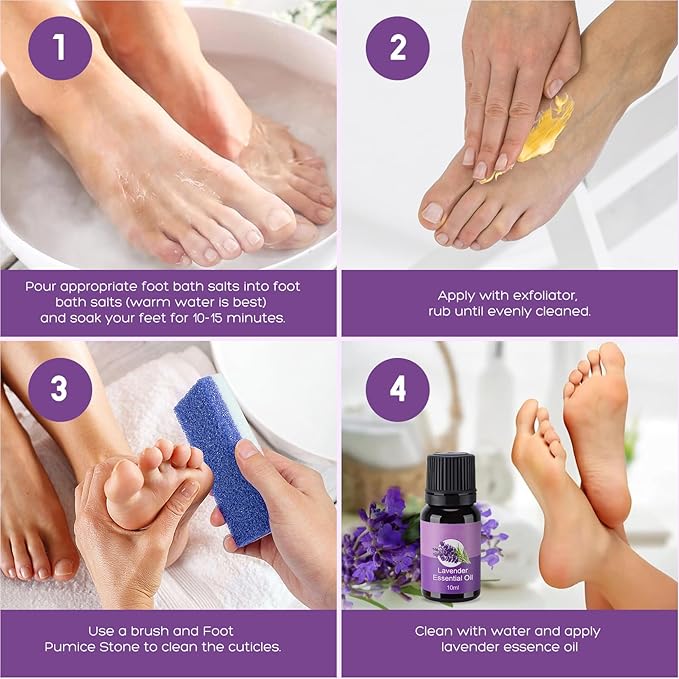 foot salt set Foot Soak with Epsom Salt - For Toenail Repair, Athletes Foot, Softens Calluses, Soothes Sore & Tired Feet…