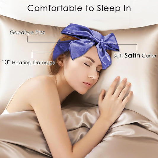 weiwei Satin Heatless Curlers Hair Curler, No Heat Curls Overnight Hair Curlers to Sleep In Overnight Curls Headband, 70" Hair Curlers No Heat, 9 Pcs Satin Heatless Curling Set for Women Long Hair