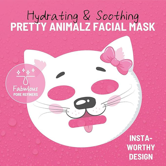 IREV Sheet Mask Skin Care, Animal Character Sheet Masks, Face Mask Skincare, Beauty Facial Mask Spa Face Mask, Soothing Face Sheet Masks, Facial Masks, Moisturizing Face Masks, 5 Pack (Cat)