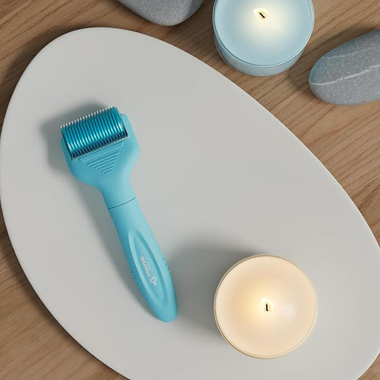 Derma Roller - Microneedle Roller with Replaceable Head for Men and Women - Derma Roller for Scalp and Body - Titanium Dermaroller (1200 Needles)