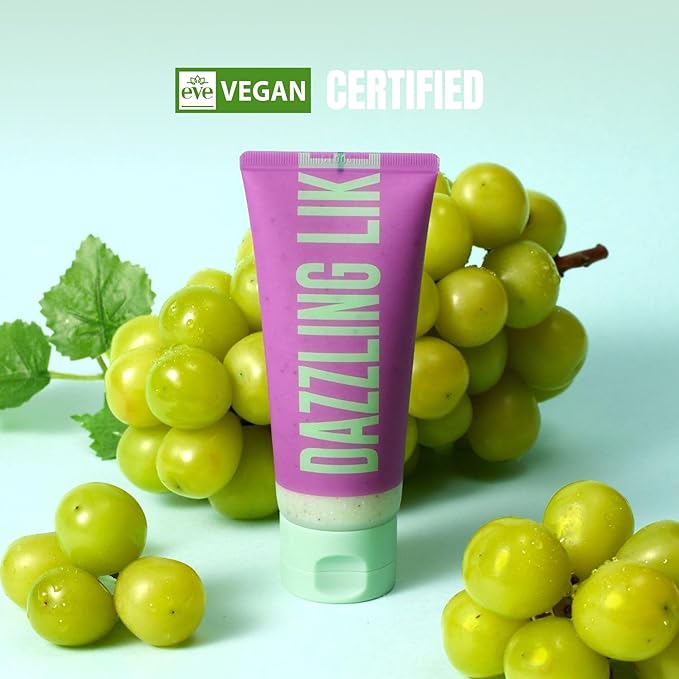 [Dear Doer] Dazzling Body Scrub in Tube - Radiant & Gentle Exfoliator with Grapeseeds & Plant-Derived Cellulose to Remove Dead Skin Cells with Vitamin C, Fresh Floral Scent, Vegan, 3.38 fl oz (100 ml)