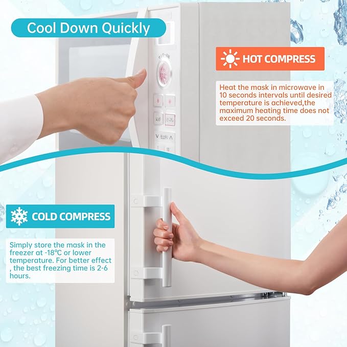 Cooling Eye Mask Cold Eye Compress Mask for Puffy Eyes, Reusable Eye Ice Pack Gel Ice Eye Mask for Tired Eyes, Eyes Surgery, Migraines, Stress Relief, Itchy Eyes, Skin Care, Eye Spa 2PCS