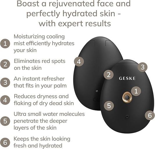 SmartAppGuided™ Facial Hydration Refresher | 4 in 1 | Water Atomizer | Moisturizing Spray Machine | Face Mister | Humidifier for Natural Glow | Reduce Redness & Dry Skin