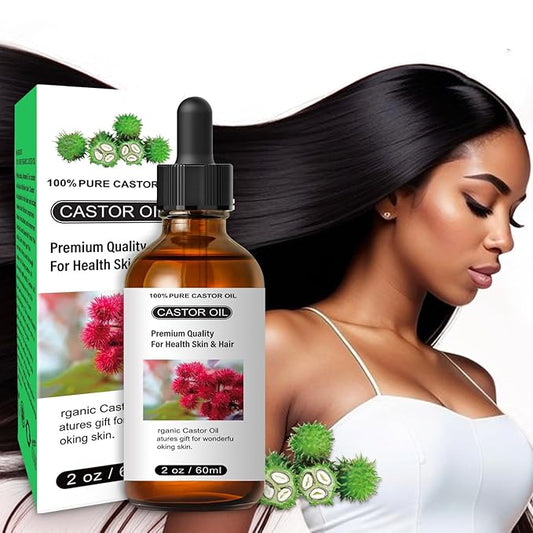 Castor Oil - Carrier Oil for Hair Growth, Relaxing Massage and Body Oil, Castor Oil for All Hair Types and Skin (Castor Oil, 3.4 Fl Oz)