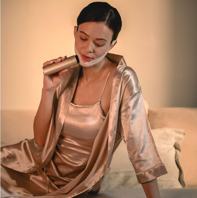 AMIRO R3 Turbo Facial Device, Precision Firming and Fine Line Smoothing Tool for Full Face, Eye Area & Jawline at-Home Therapy - Gold