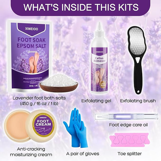 foot salt set Foot Soak with Epsom Salt - For Toenail Repair, Athletes Foot, Softens Calluses, Soothes Sore & Tired Feet…