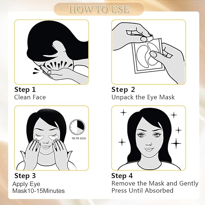 MOND'SUB Premium Under Eye Patches, Gel Eye Patches Hydrating & Refresh for Puffy Eyes, Under Eye Bags & Dark Circles, Natural Collagen Eye Gels Pads, Crystal Anti-Aging Eye Mask (Yellow)