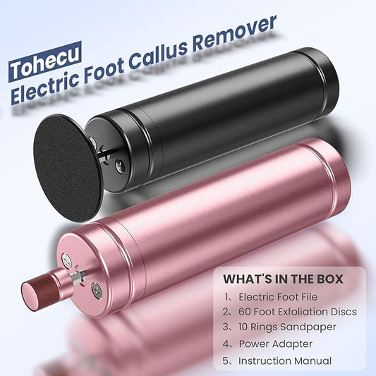 Electric Callus Remover for Feet, Adjustable Speed Foot Callus Remover, Professional Pedicure Tools for Feet with 60 Pcs Replacement Sandpaper Disc, Foot Scrubber for Dead Skin and Calluses