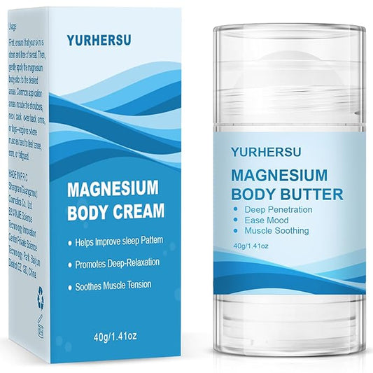 Magnesium Body Butter, Body Moisturizing Stick, Deeply Nourishing Soft Smooth Skin, Lightweight Delicate Texture Quickly Absorbed Non-sticky Reduce Stress For Skin Care
