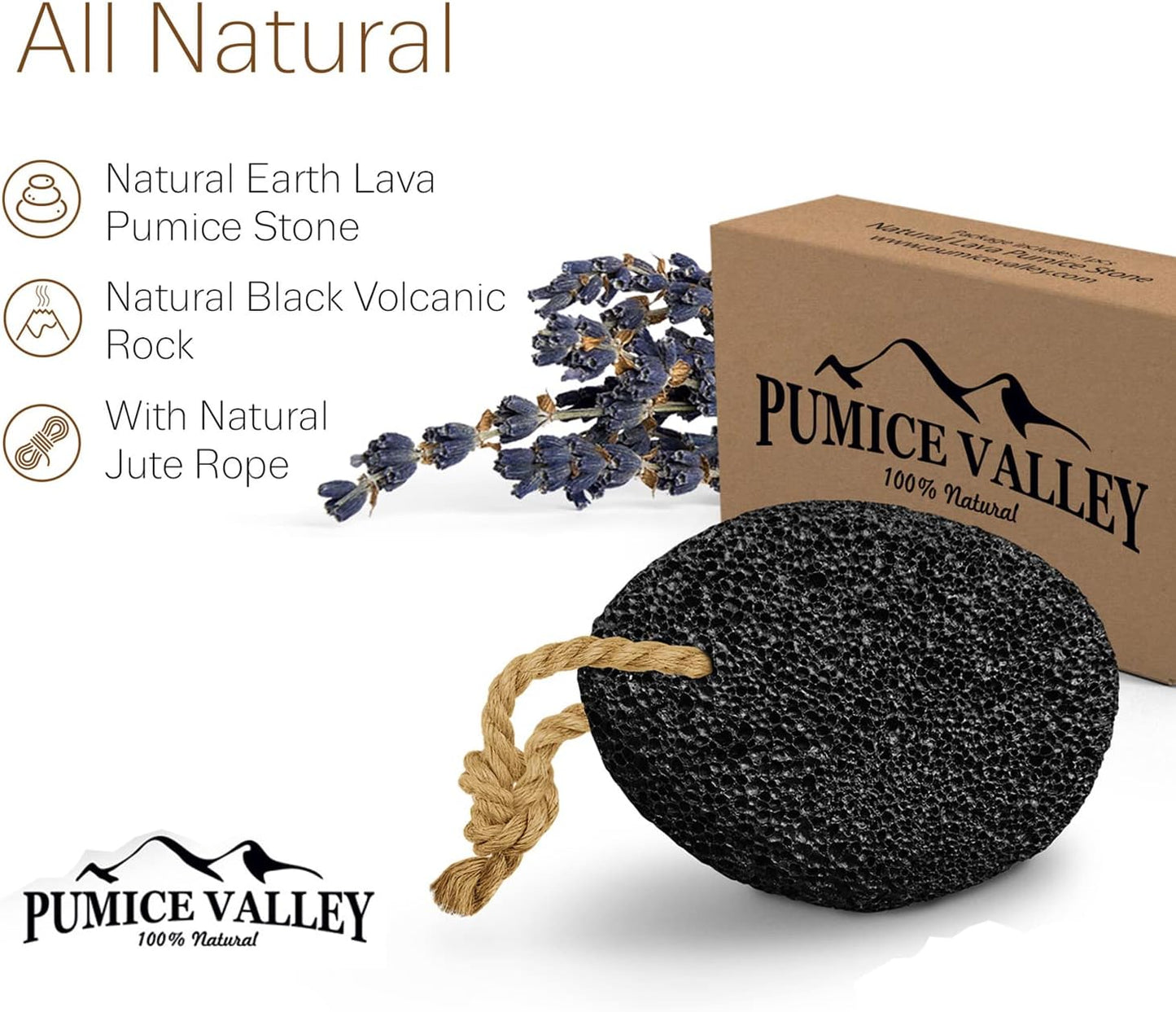 Pumice Stone - Natural Earth Lava Black - Callus/Corn Remover for Feet Heels and Palm - Pedicure Exfoliation Tool - Dry Dead Skin Scrubber - Health Foot Care