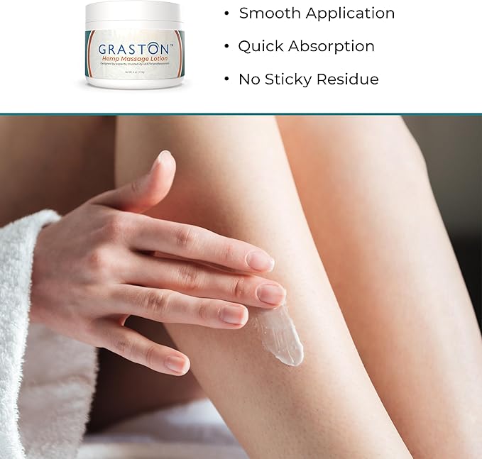 Graston Hemp Massage Lotion 4oz – Hydrating Hemp Lotion for Pain Relief, Relaxation & Soft Skin - Pack of 1