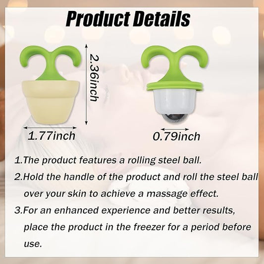 Ice Globes for Face - 2pcs Ice Roller, Massage Ball Roller for Women, Relieve Discomfort and Puffiness, Eye Lag, Green Plantlike
