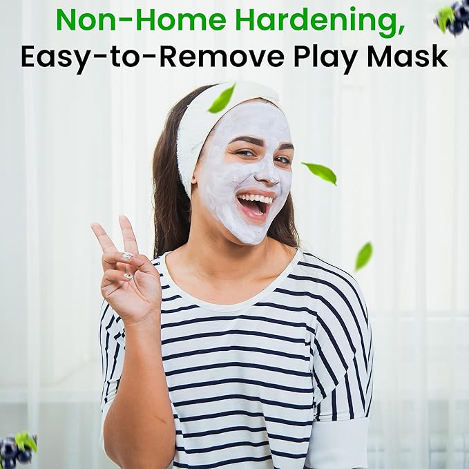 Blueberry & Rhubarb Hydrating Korean Clay Face Mask Skin Care with Hyaluronic Acid, Glycolic Acid, Exfoliate Gentle Moisturizing Pore Mask for Spa, Beauty, Anti Aging, Acne - For All Skin Types