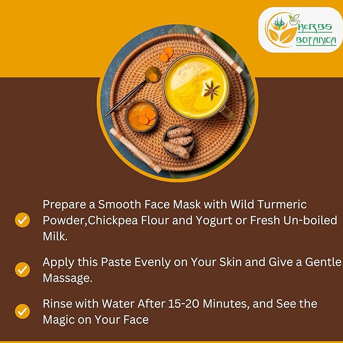 Wild Turmeric Powder 100% Pure Kasturi Turmeric for Face, Skin Care & DIY Beauty – Natural Powder for Acne, Dark Spots & Hyperpigmentation 5.3 oz Resealable Pack