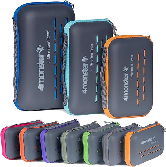 4Monster Camping Towel Super Absorbent, Quick Dry Microfiber Travel Towel, Light Weight Ultra Soft Compact Gym Towel for Hiking Swimming Beach Yoga Travel Sports Backpack