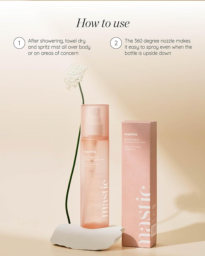 MASTINA White Mastic Body Mist (5.1fl oz) Soothes & Cools Body Spray Fermented Mastic Gum