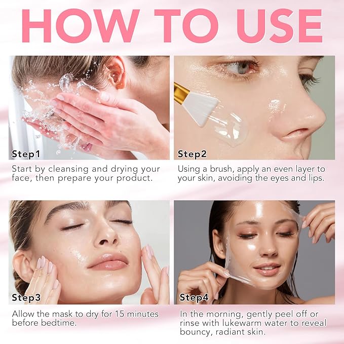 Collagen Night Wrapping Mask, Collagen Face Mask, Elasticity & Hydration Care, Reduces Sagging & Dullness 2.53 fl.oz