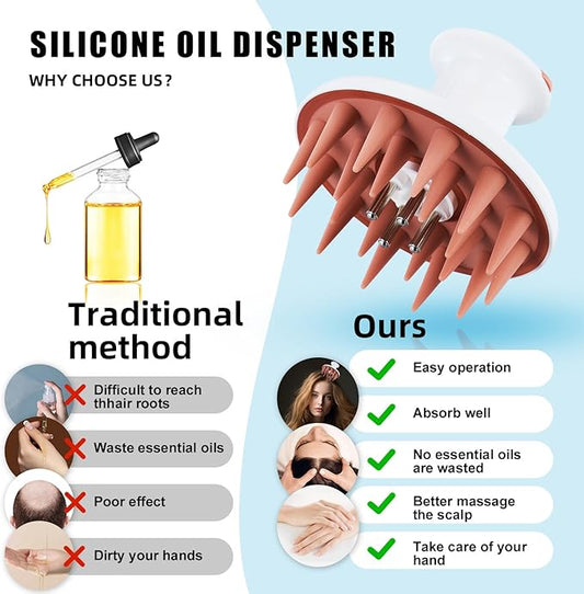 Scalp Oil Applicator Brush,Scalp Massager Comb with Silicone Teeth for Hair Growth, Suitable for All Hair Types and Lengths,Applicator for Hair Oils and serums