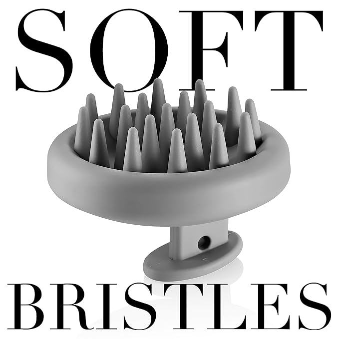 scalpluv | Scalp Massager Hair Brush, 3 in 1 Hair Massager, Exfoliator, Promotes Hair Growth, Dandruff Treatment, Waterproof Shower Scalp Scrubber with Soft Bristles, Shampoo Scrubber (Gray)