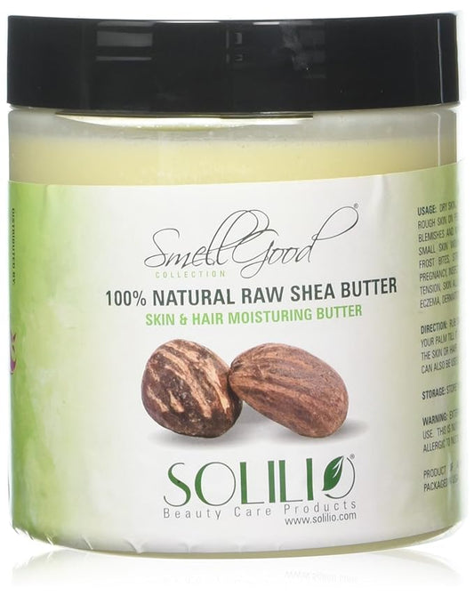 Pure Unrefined Shea Butter, totally natural and organic, ivory color, packed in 16 oz Jar, 4 Units