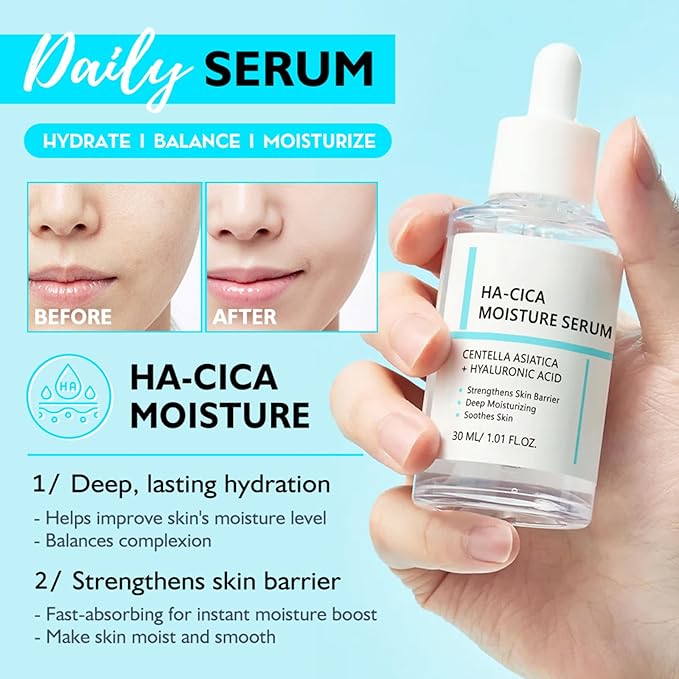 2PCS Peptide Propolis Serum & CICA Hyal Hydrating Face Serum For Women & Girls, Hydration & Wrinkle Renewal, For Women Anti Aging, CICA Extract For Skin, All Skin Types, Deep Moisturizing 2PCS