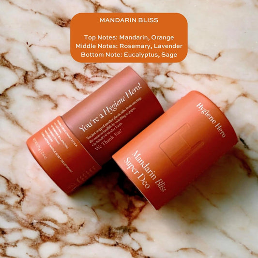 Super Deo - Mandarin Bliss | Invisible Deodorant Stick | Natural Deodorant for Men and Women | Aluminium Free | Mitigate Ingrown Hair | Mandarin and Orange Scent